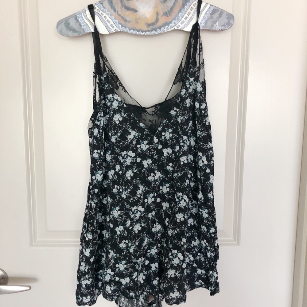 Blue Floral Lace Romper - featured by jenn im!